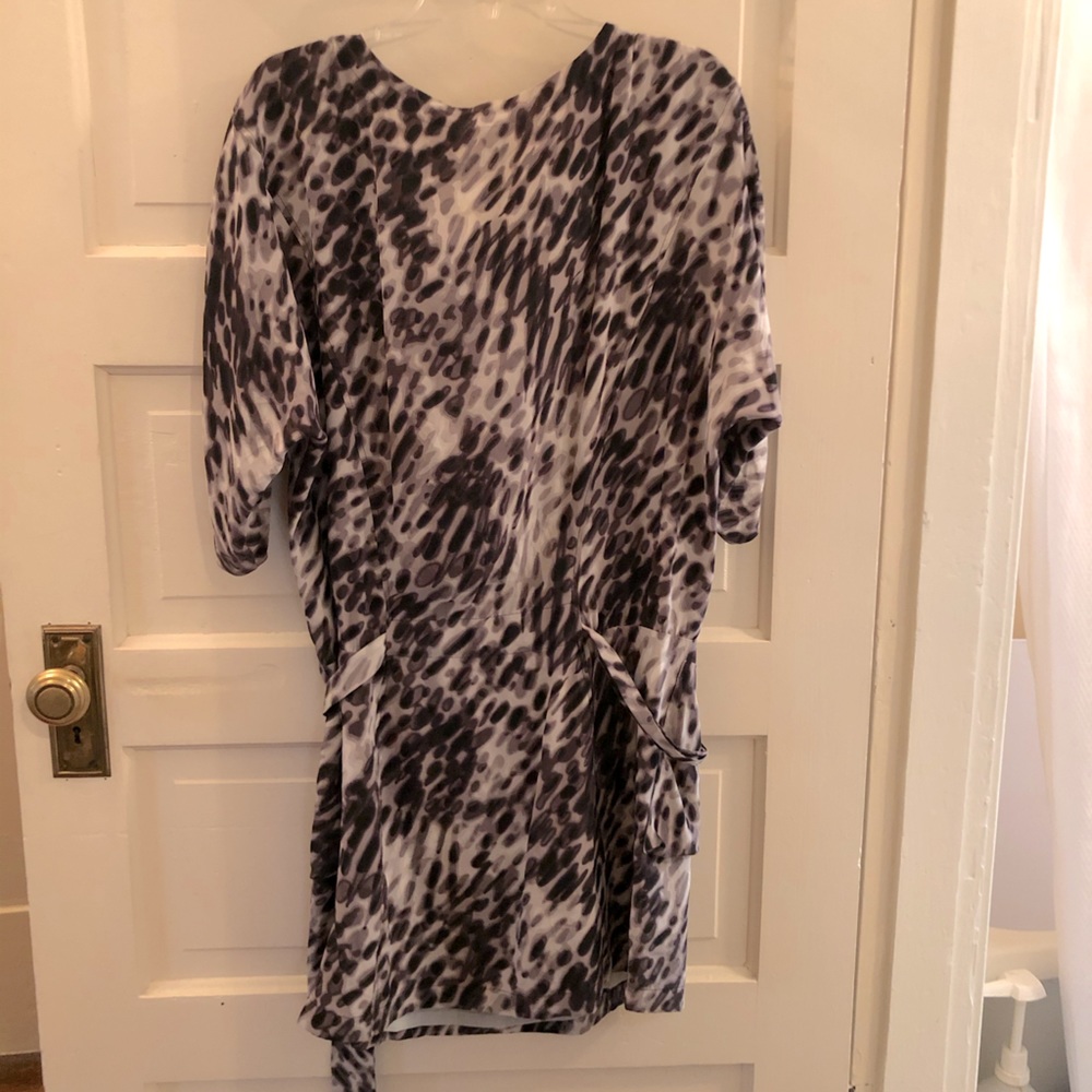 BCBG black leopard print 100% silk short dress